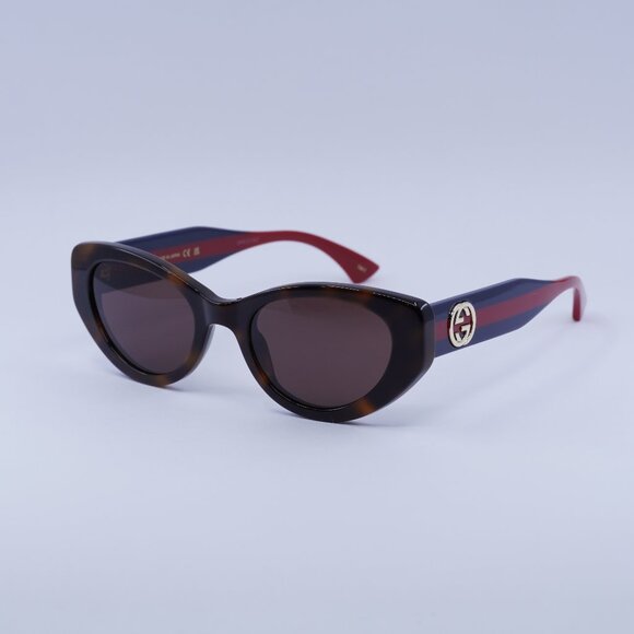 🕶️ New Gucci GG1862S 002 Sunglasses - Shiny Havana/Blue/Red Frame - Picture 1 of 10